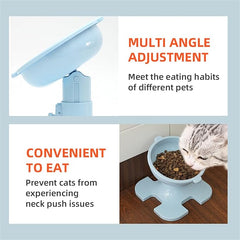 KUTKUT Elevated Pet Bowl for Dogs and Cats, Tilted Food and Water Dish, Anti-Spill Design