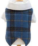 KUTKUT Small Dog Plaid Shirt Vest - Classic Blue Checkered Pet Outfit With Buttons & White Collar, Stylish Puppy & Kitten Clothing For Special Occassions