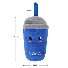 KUTKUT 2 Pack Squeaky Dog Toys, Non-Toxic and Safe Chew Toys for Puppy with Funny Cola Coffee Tumbler Shape, Durable Interactive Crinkle Plush Dog Toy for Small, Medium Dogs - kutkutstyle