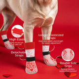 KUTKUT Anti-Slip Small Dog Socks with Grips for Hardwood Floors - Adjustable Dog Paw Socks with Elastic Straps, Non - Skid Traction for Small Medium Dogs, Puppy & Senior Socks