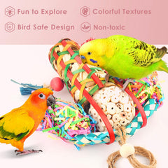 KUTKUT Bird Toys Parakeet Toy Cockatiel Shredding Toys Conure Foraging Sola Toys for Conure Cockatiel Parakeet Lovebird Small to Medium Birds