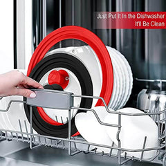 EZYHOME 2Pack Universal Lid for Pots and Pans,Heat-Resistant Tempered Glass Frying Pan Lid, One Size Fits All, Frying Cooking Pans Cover, Silicone Rubber Pot Lid (20/22/24 & 24/26/28cm) - kut