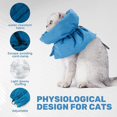 KUTKUT Cat Recovery Collar, Soft Adjustable Cat Cone Alternative, Lightweight Fasteners Collars for Cats Kittens Puppies, After Stop Licking and Daily Use (Lake Blue)