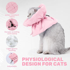 KUTKUT Adjustable Cat Recovery Cone Collar, Lightweight Soft Cat E-Collar Alternative After Spay, Waterproof Comfy Collars to Stop Licking Wound After Surgery, Protective Cone for Kittens/Puppies (Pink)