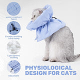 KUTKUT Adjustable Cat Recovery Cone Collar, Lightweight Soft Cat E-Collar Alternative After Spay, Waterproof Comfy Collars to Stop Licking Wound After Surgery, Protective Cone for Kittens/Puppies (Blue)