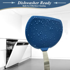 EZYHOME Kitchen Spatula Silicone Turner Heat Resistant Melt Proof Spatula for Nonstick Cookware,Flexible Non Scratch Thin Spatula Wide,Angled and Flipper for Frying Eggs, Pancake, Burger, Fish