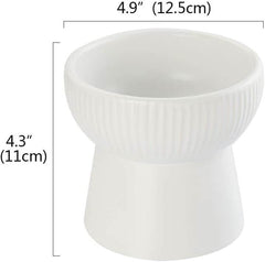 KUTKUT 2 Pcs Ceramic Cat Food Or Water Bowl, Raised Dog Feeder Dishes with Stand, Elevated Pet Food Bowl for Cats and Small Dogs, Stress Free Backflow Prevention, Anti Vomiting - kutkutstyle