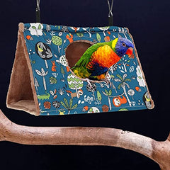 KUTKUT Pack of 2pcs Bird Nest House - Hanging Cave Tent Parrot Hammock Velvet Shed Hut Cage Plush Fluffy Birds Hideaway Sleeping Bed Fuzzy for Parrot Parakeet Cockatiels Lovebird