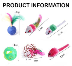KUTKUT 24 PCS Cat Toys for Indoor Cats, Kitten Toys with Cat Spring Toy, Mint Catnip Toys for Cats with Crinkle Cat Toy Mouse Cat Ball Toy for Indoor Cats Kittens Exercise