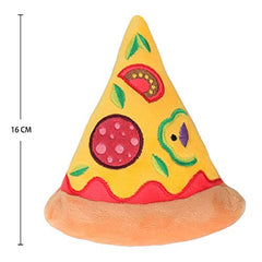 KUTKUT 2 Pack Squeaky Dog Toys, Non-Toxic and Safe Chew Toys for Puppy with Funny Food Cola Pizza Shape, Durable Interactive Crinkle Plush Dog Toy for Small, Medium Dogs - kutkutstyle