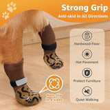 KUTKUT 4Pcs Non Slip Dog Socks with Grippers Prevent from Licking Paws, Anti-Slip Large Dogs Grip Socks for Senior Dogs on Hardwood Floor