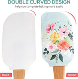 EZYHOME Silicone Spatula with Wood Handle – BPA Free, Heat-Resistant, Ideal for Baking, Mixing & Meal Prep (30cm *6 cm)