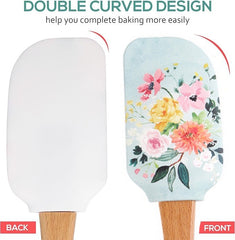EZYHOME Silicone Spatula with Wood Handle – BPA Free, Heat-Resistant, Ideal for Baking, Mixing & Meal Prep (30cm *6 cm)