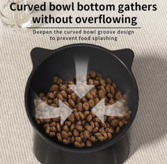 KUTKUT Elevated Pet Bowl for Dogs and Cats, Tilted Food and Water Dish, Anti-Spill Design