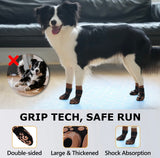 KUTKUT Dog Socks to Prevent Licking Paws - Double Side Dog Booties for Hot Pavement, Dogs Paw Sock, No Twist Dogs Socks for Hardwood Floors Anti Slip (Brown Black )
