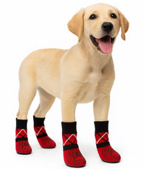 KUTKUT Dog Socks to Prevent Licking Paws, Double-Sided Non-Slip Dog Socks for Hardwood Floors Anti Slip Paw Protector with Elastic Reflective Straps for Small Medium, Large, Senior Dogs