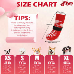 KUTKUT Non-Slip Small Dog Socks with Adjustable Straps for Hardwood Floors- Double Sided Non-Skid Indoor Traction Paw Socks for Shihtzu, Poodle, Cavalier King, Pug, & Senior Dogs