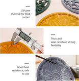 EZYHOME 3Pcs Silicone Trivet Mat - Insulated Hot Pot Holder Carved Hot Bowl Pads Set for Table or Countertop - Non-Slip Heat Resistant Exquisitely Kitchen Teapot Coasters, 20cm / 7.87Inch