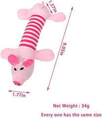 KUTKUT Cute Pet Dog Cat Plush Squeak Sound Dog Toys Funny Fleece Durability Chew Molar Toy Fit for All Pets (Pig+Elephant+Duck) - kutkutstyle