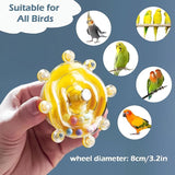 KUTKUT 2PCS Bird Toys for Parakeets, Funny Parrot Spinner Toy Wheel Interactive Parrot Rotate Toy Rattle Cockatiel Toy for Chewing Exercise Bird Cage Entertainment Toy for Budgies Lovebirds