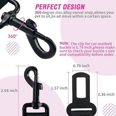 KUTKUT Retractable Seat Belts, Adjustable Dog Seat Belt for Car, Sturdy, Durable, 360 Degree Rotating Elastic Straps for Pet Safety | Universal Fit Small to Large Dog Seat Belt Harness (Red)