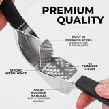 EZYHOME Garlic Press, Comfort Grip Garlic Press - Garlic Mincer Tool - Garlic Crusher - Garlic Press Mincer Rust Proof, with Soft Ergonomic Handle