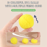 KUTKUT 14Pcs Cat Toy Launcher Gun Cat Pom Balls Low Noise Interactive Cats Ball Launcher Gun 13Pcs Colorful Silent Plush Pom Balls Cat Ball Toys Cat Toy Spinkit Interactive