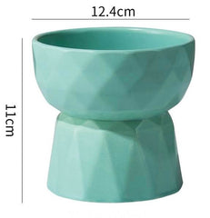 KUTKUT 2Pcs Ceramic Cat Food or Water Bowl, Raised Cat Feeder Dishes with Stand, Elevated Pet Food Bowl for Cats and Small Dogs (Pack of 2 (Oval Mint Green)) - kutkutstyle