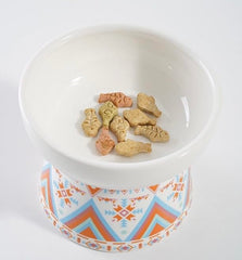KUTKUT 2 Set Ceramic Small Dogs Food Or Water Bowl, Raised Cat Feeder Dishes with Stand, Elevated Pet Food Bowl for Cats and Small Dogs, Stress Free Backflow Prevention & Anti Vomiting - kutk
