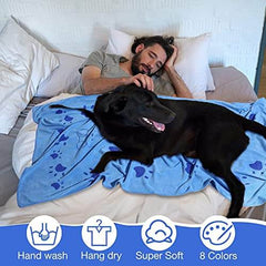 KUTKUT 2Pcs Dog Cat Towel, Looluuloo Microfiber Drying Towels for Dog, Dog Bath Towel, Beach Towel, Absorbent Towel Suitable for Small Medium & Large Dogs (Size: 140cm x 70cm) - kutkutstyle
