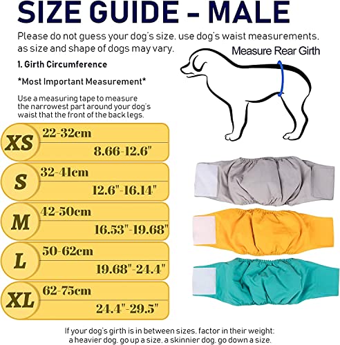 KUTKUT 2 Pcs Male Dog Diapers, Reusable Belly Bands for Male Dogs Wraps Highly Absorbent Diapers for Dog, Waterproof Super Absorbent Puppy Wraps Cover Sanitary Nappies Pants - kutkutstyle
