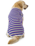 KUTKUT Cotton Striped Dog Shirts for Large Dogs | Breathable Stretchy Fashion Big Dogs Clothes for Labarador, Golden Retriver, Samoyed etc (Purple)