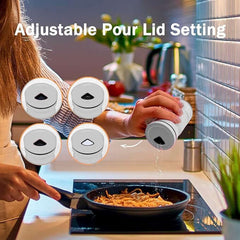 EZYHOME Salt and Pepper Shakers Set, Salt and Pepper Dispenser with Glass Bottom, Cute Salt and Pepper Shakers for White Kitchen Decor and Accessories, Easy Filling