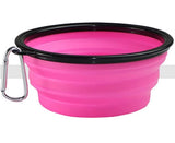 KUTKUT Silicone Collapsible Dog Bowl,Portable and Foldable Pet Travel Bowls Collapsible Dog Water Feeding Bowls Dish for Dogs Cats and Small Animals, with Lids (Small, Pink)