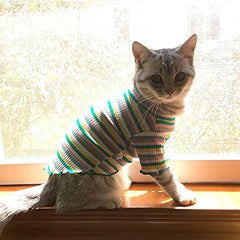 KUTKUT 2Pcs Stripe Print Pet Vest Breathable Autumn, Spring & Summer Cotton Stretchable Shirt for Small Dogs Maltese, Shihtzu, Pomeranian etc and Cats - kutkutstyle