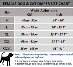 KUTKUT 2Pack Dog Female Diapers, Washable Dog Diapers Highly Absorbent Reusable Doggie Diapers for Dog Period Pantie for Dogs in Heat, Period or Excitable Urination
