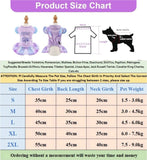KUTKUT Girl Dog Clothes Dog Dress Puppy Dresses Pet Dress Shirt Female Cavalier King, Frenchi Cat Tulle Dress Birthday Party Lace Costume Stripes Tutu Skirt Apparel Bow Outfit (Purple)