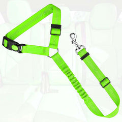 KUTKUT Removable Dog Seat Belt Harness for Car, 3-in-1 Pet Dog Car Seatbelt Leash, Retractable Restraint Secures to Vehicle Headrest & Adjustable Reflective Bungee Dog Seatbelt Tether (Green)