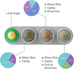 KUTKUT 4 Sphere Catnip Toy Cat Hairball Treat Snacks Cat Dental Treats Cat Ball Toy Sugar Kitten Snack Cat Digestion Promoter Cleaning Toys Teething Cat Nip Balls Silvervine Catnip Balls