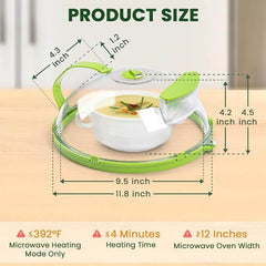 EZYHOME Microwave Splatter Cover for Food,Clear Microwave Cover with Water Steamer,Adjustable Vented Splatter Guard, 10" Plate Covers, Kitchen Essentials & Gadgets and Accessories