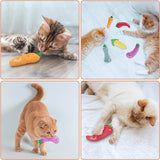 KUTKUT 5Pcs Bite Resistant Catnip Toys, Farm Theme Catnip Toys Filled Cat Teething Chew Toy, Interactive Kitten Exercise Kicker Toys for Indoor Cats, Cat Pillow Toys