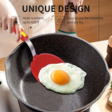 EZYHOME Silicone Turner Pancake Spatula - Nonstick Cookware Safe 600°F Heat-Resistant Flexible & Thin Cooking Flipper for Eggs - Reinforced Stainless Steel Core - BPA Free & Dishwasher Safe