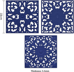 EZYHOME 3Pcs Extra Thick Silicone Trivet Mat for Hot Dishes, Hot Pots and Pans, Pot Holder, Hot Pad to Portect Your Table and Countertop, Kitchen Decor and Accessories