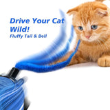 KUTKUT Interactive Cat Toy for Indoor Cats, Speedy Ball with Tail, Automatic Moving Cat Balls for Bored Indoor Adult Cats, 360°Automatic Rolling Ball Toy, Two Speed Adjustment (Blue)