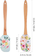EZYHOME 2Pcs Silicone Spatula Cake Butter Spatula Multi-function Cream Spreader Cream Butter Spreader Kitchen Supply Practical Cheese Spatula Floral Printing Spatula Cake Baking Spatula(30cm *6 cm)