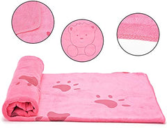 KUTKUT Pack of 2 Dog Cat Towel, Looluuloo Microfiber Drying Towels for Dog, Dog Bath Towel, Beach Towel, Absorbent Towel Suitable for Small Medium & Large Dogs (Size: 140cm x 70cm) - kutkutst