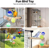 KUTKUT Bird Stand Perch Toy with Rotating Balls,Parakeet Stand Perch Toy for Metal Cage, Fun Toy for Parrots Cockatiels Budgies Budgerigars Parrotlets Lovebirds Ringne