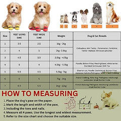 KUTKUT 2 Sets 8Pcs Washable Small Dog Shoes | Rain &Snow Dog Booties | Breathable Paw Protector, Anti-Slip Upgraded Soft Soled with Adjustable Drawstring For ShihTzu, Poodle, Bichon Frise etc