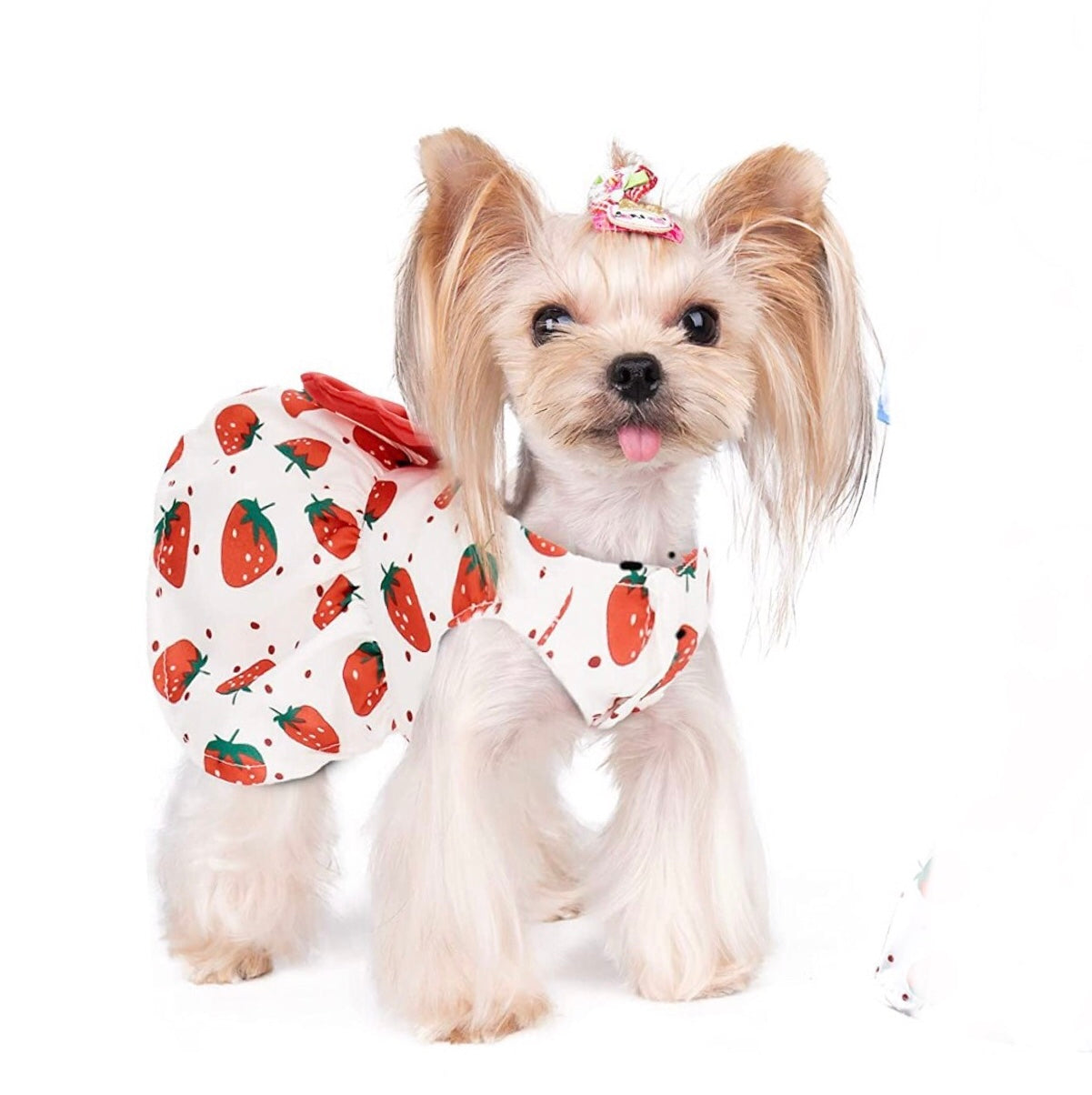 KUTKUT Dog Bowknot Dress 2 Pack Hawaiian Daisy Puppy Dresses for Small Dogs Girl Dog Clothes Outfit Apparel Cute Summer Cat Clothing for Maltese Yorkie - kutkutstyle