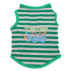 KUTKUT Combo of 2 Stripe Print Pet Vest Breathable Autumn,Spring & Summer Cotton Sleeveless Shirt for Small Dog and Cat (Size: L, Chest Girth 45cm, Neck Girth 32 cm, Back Length 35 cm) - kutk